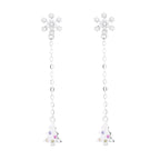 Women’s earrings with sparkling snowflake pendant and chain embellishment Hapa Style