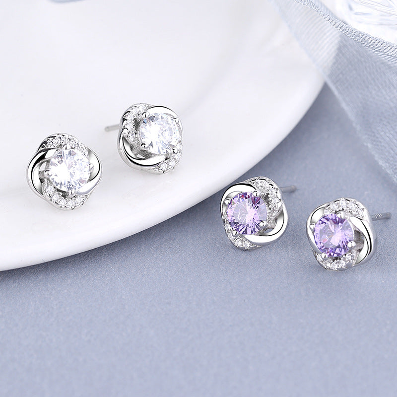 Women's earrings with sparkling cubic zirconia and elegant cable design Hapa Style