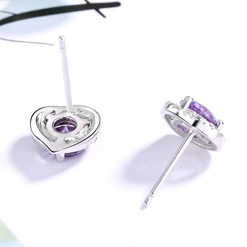 Women's earrings in heart-shaped design with sparkling zirconia Hapa Style