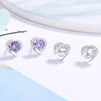 Women's earrings in heart-shaped design with sparkling zirconia Hapa Style