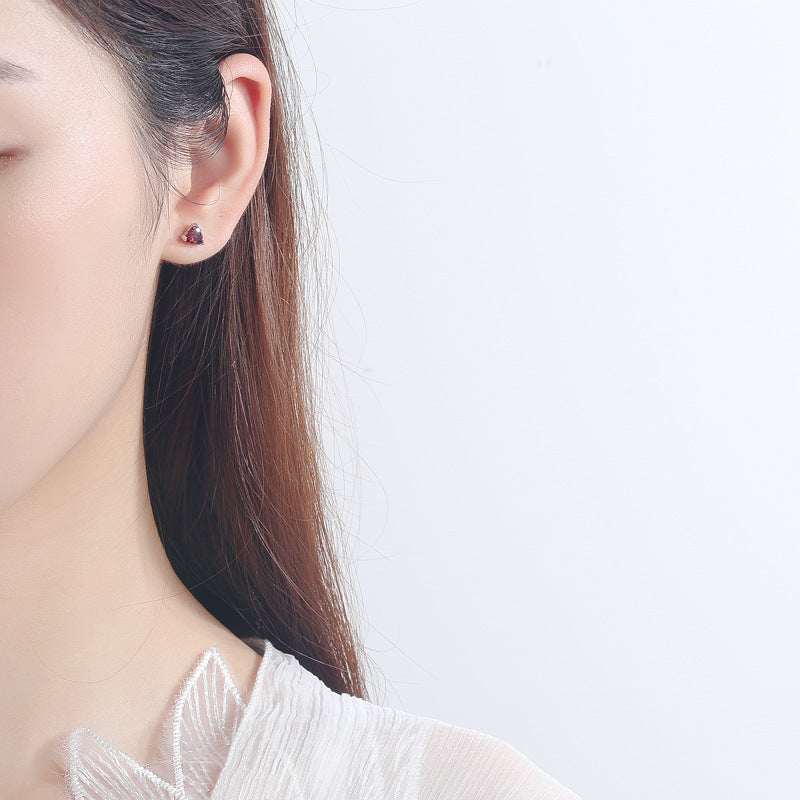 Women's earrings with sparkling heart accents made of high-quality stainless steel Hapa Style