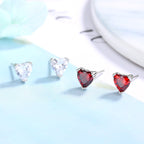 Women's earrings with sparkling heart accents made of high-quality stainless steel Hapa Style