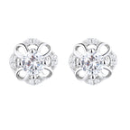 Women's stud earrings with delicate flower design and sparkling crystals Hapa Style