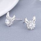Women's earrings with sparkling crystals and playfully designed wings Hapa Style