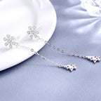Women’s earrings with sparkling snowflake pendant and chain embellishment Hapa Style