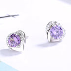 Women's earrings in heart-shaped design with sparkling zirconia Hapa Style