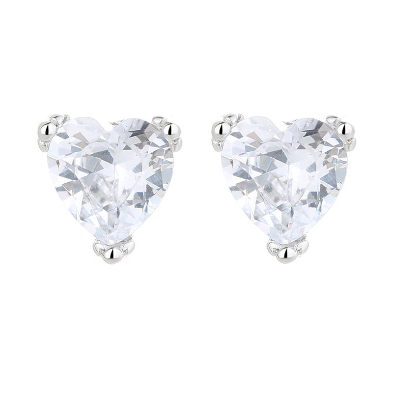 Women's earrings with sparkling heart accents made of high-quality stainless steel Hapa Style