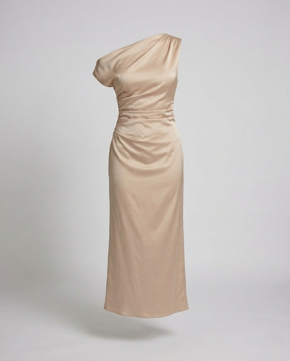 Women's Asymmetrical Evening Dress with One Shoulder
