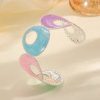 Women Open Bangle with artistic, multicolored design Hapa Style