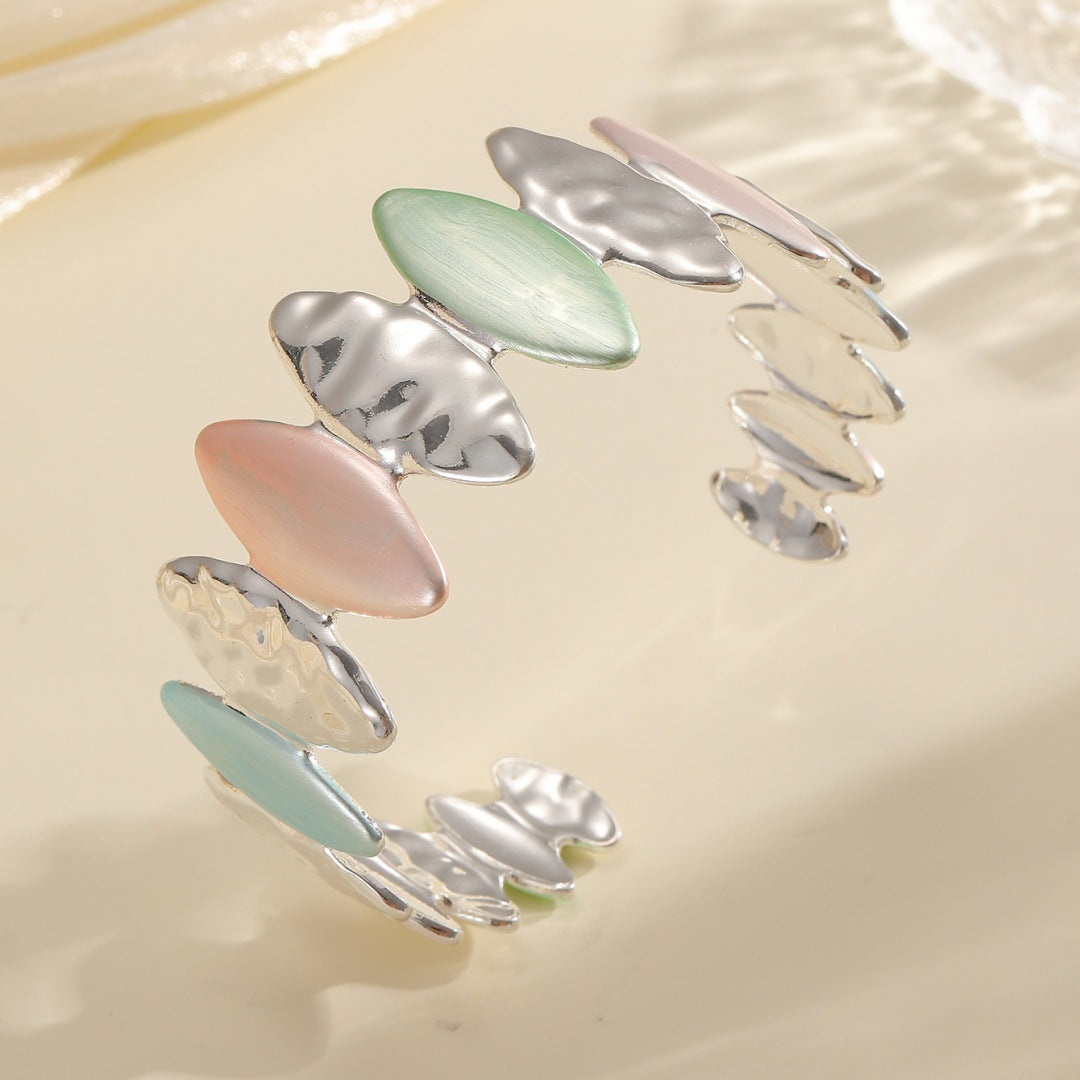 Women Open Bangle with Unique Textured Design Hapa Style