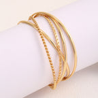 Women's bangle set with elaborate, braided and simple designs Hapa Style