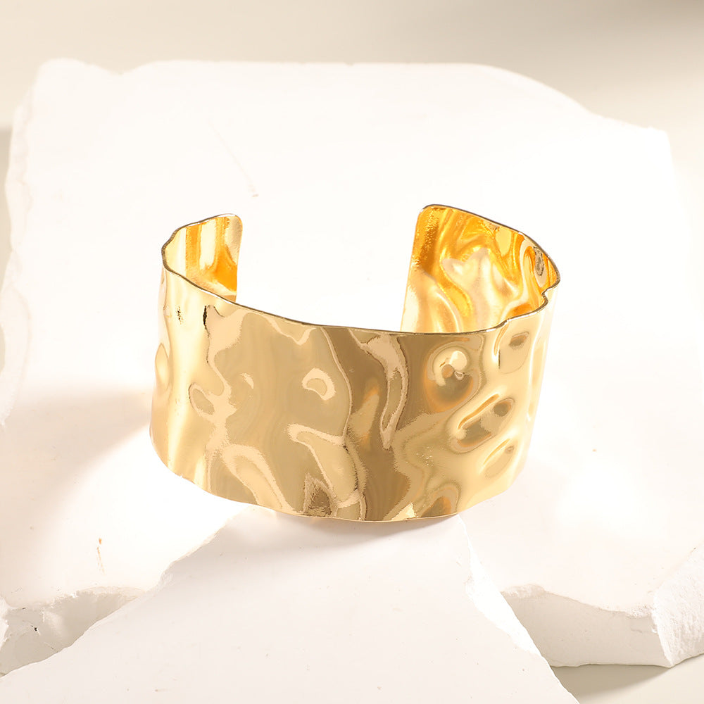 Women Open Bangle with Artistic Relief Design Hapa Style