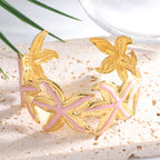 Ladies Open Cuff Bracelet with Expressive Star Motif Hapa Style