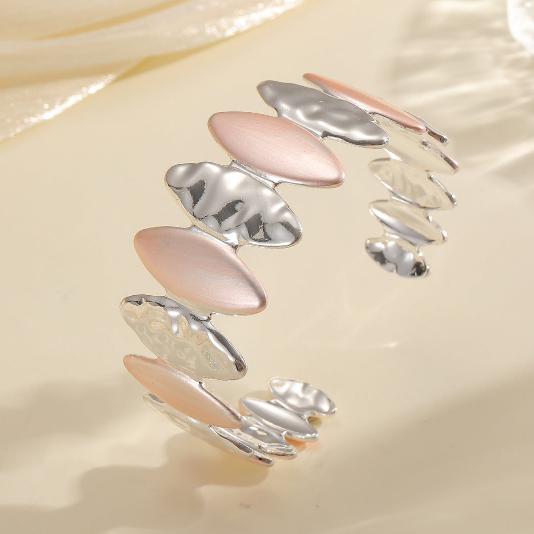 Women Open Bangle with Unique Textured Design Hapa Style