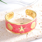 Women's Bangle with Maritime Shell and Starfish Design Hapa Style