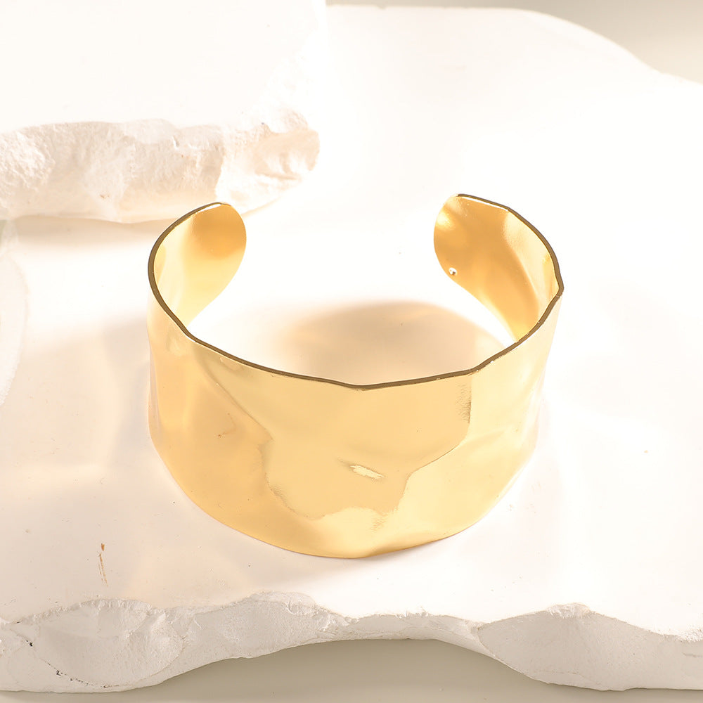 Women Open Bangle with Artistic Relief Design Hapa Style