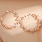 Ladies hoop earrings with luxurious pearl accents and elegant, twisted design Hapa Style