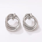 Women's Hanging Earrings with Elegant, Curved Ring Design Hapa Style