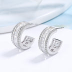 Women's stud earrings with elegant crystal and zirconia embellishment Hapa Style