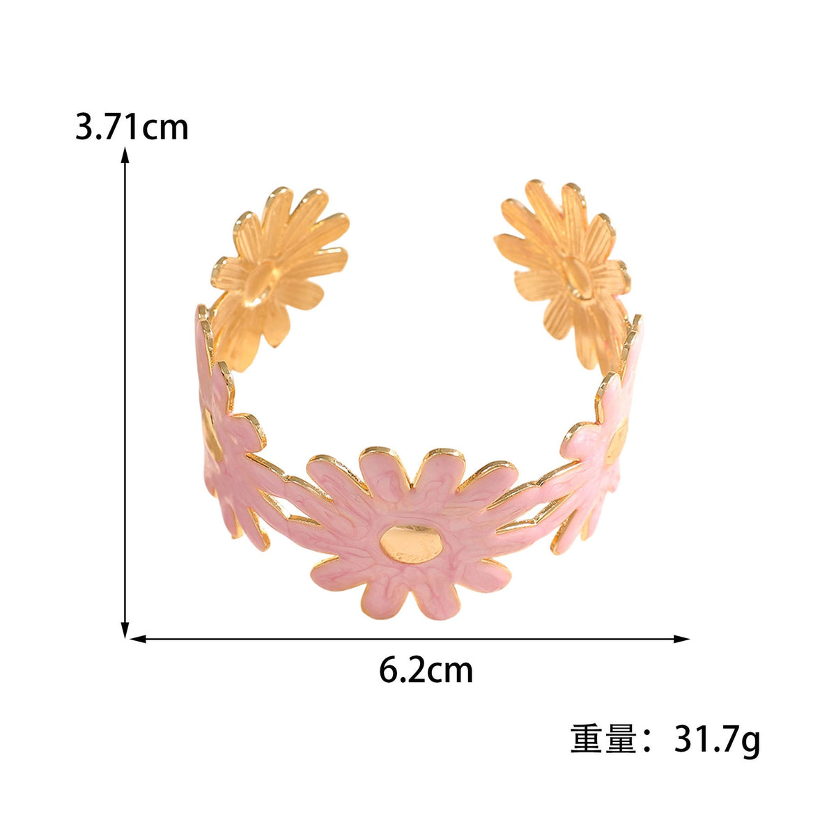 Women's bangle with floral flower pattern Hapa Style