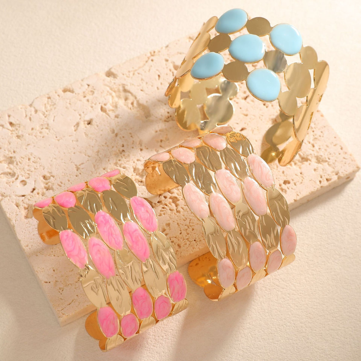 Ladies bracelet with intricate floral design Hapa Style