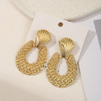 Ladies Hanging Earrings in Modern Rectangular Design Hapa Style