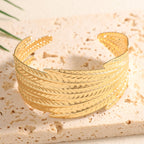 Ladies Open Bangle with Artistic Coral Pattern Hapa Style