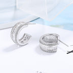 Women's stud earrings with elegant crystal and zirconia embellishment Hapa Style
