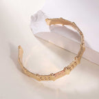Women's Open Bangle in Modern Bamboo Design Hapa Style
