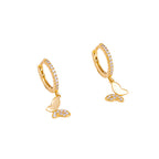 Ladies earrings with elegant butterfly design and sparkling details Hapa Style