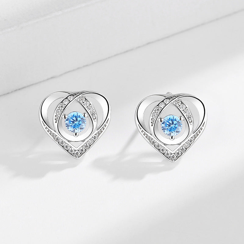 Women's earrings in elegant heart design with sparkling zirconia Hapa Style