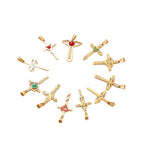 Ladies cross pendant with heart-shaped design and sparkling accents Hapa Style