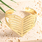Ladies Open Bangle with Artistic Coral Pattern Hapa Style