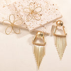 Ladies Hanging Earrings in Artistic Flower Design Hapa Style