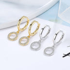 Women's earrings with sparkling circle pendant Hapa Style