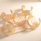 Women Open Bangle in Elegant Leaf Design Hapa Style