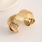Ladies Open Bangle with Artistic Fold Design Hapa Style