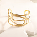 Women Open Bangle with Artistic Relief Design Hapa Style