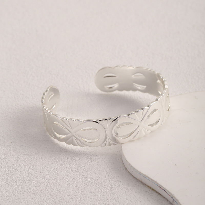 Ladies Open Bangle with Elegant Structure Design Hapa Style