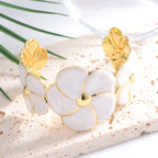 Ladies cuff bracelet with elaborate flower pattern Hapa Style