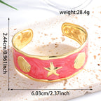 Women's Bangle with Maritime Shell and Starfish Design Hapa Style