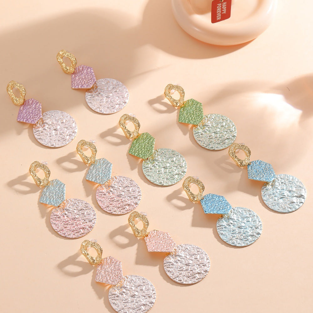 Women's Hanging Earrings with Modern Geometric Design Hapa Style
