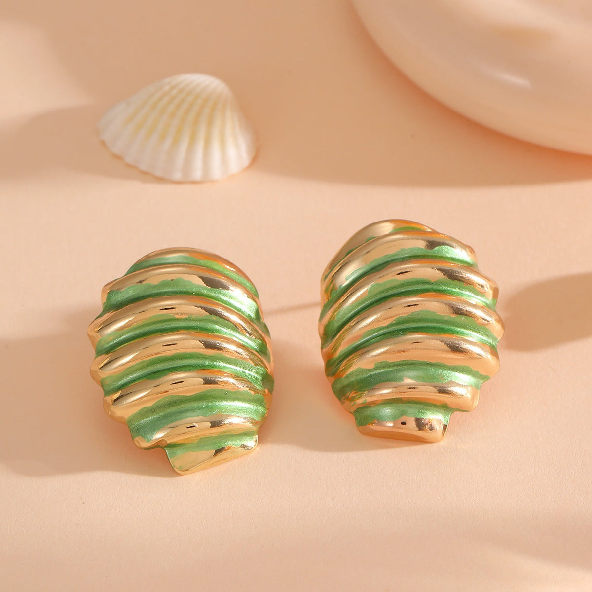 Women's ear clips in maritime shell design Hapa Style
