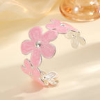 Women's bracelet made of high-quality metal with floral design Hapa Style