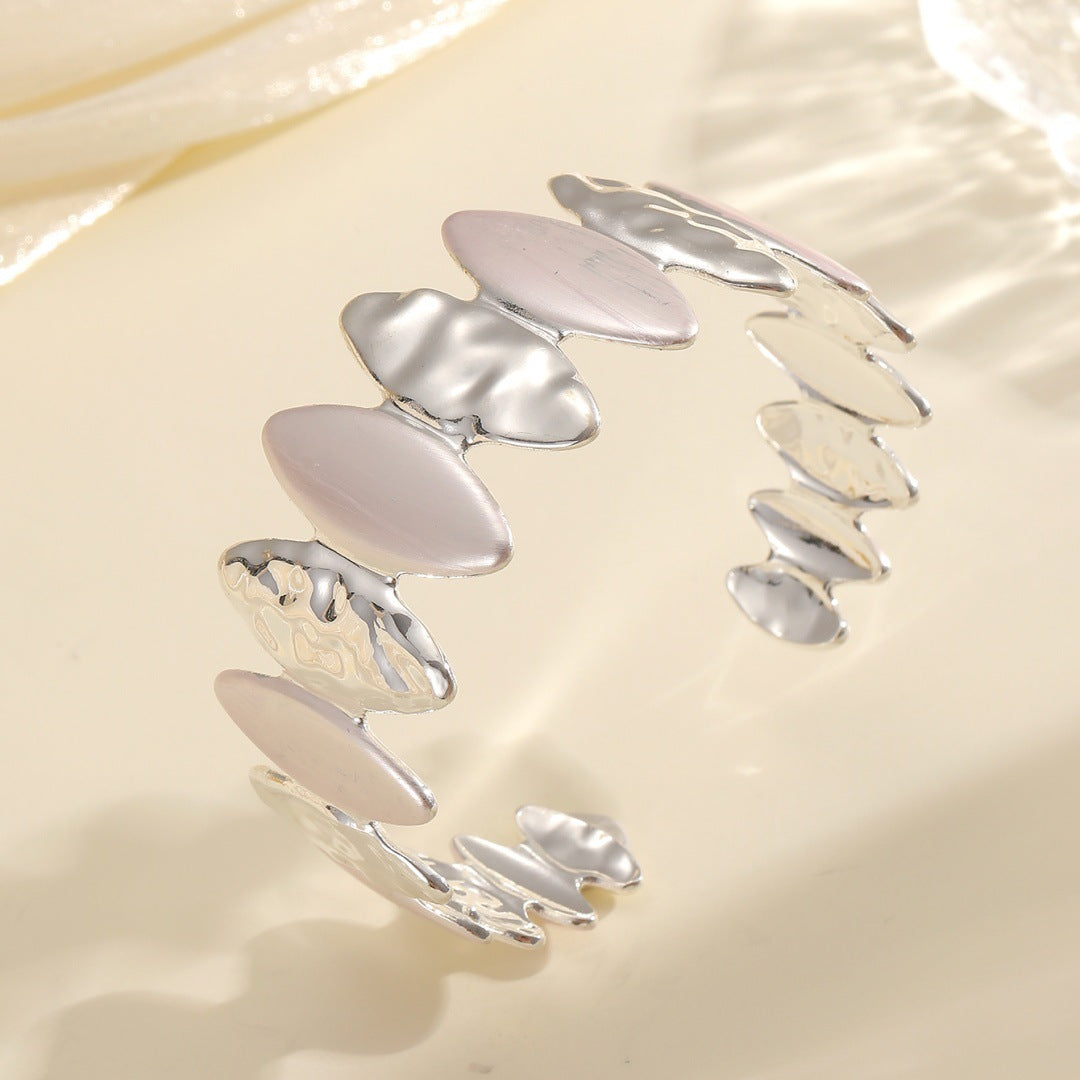Women Open Bangle with Unique Textured Design Hapa Style