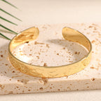 Ladies Open Bangle with Artistic Coral Pattern Hapa Style