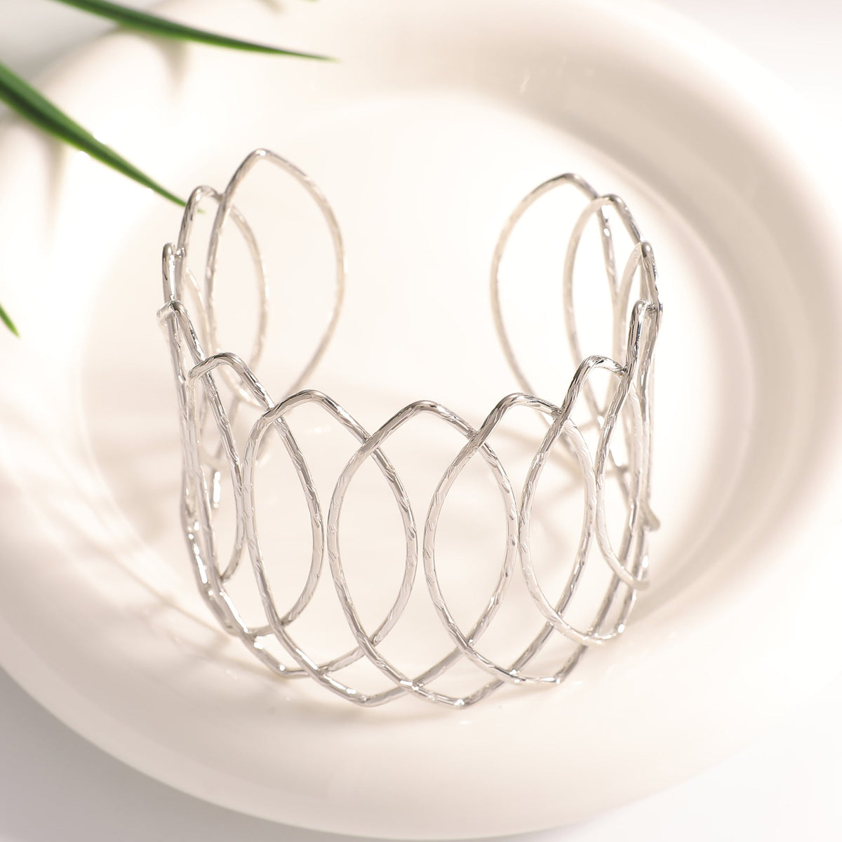 Women Open Bangle with Artfully Curved Design Hapa Style