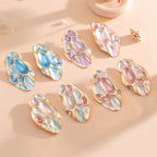 Ladies ear clips with elaborate, colorful shell design Hapa Style