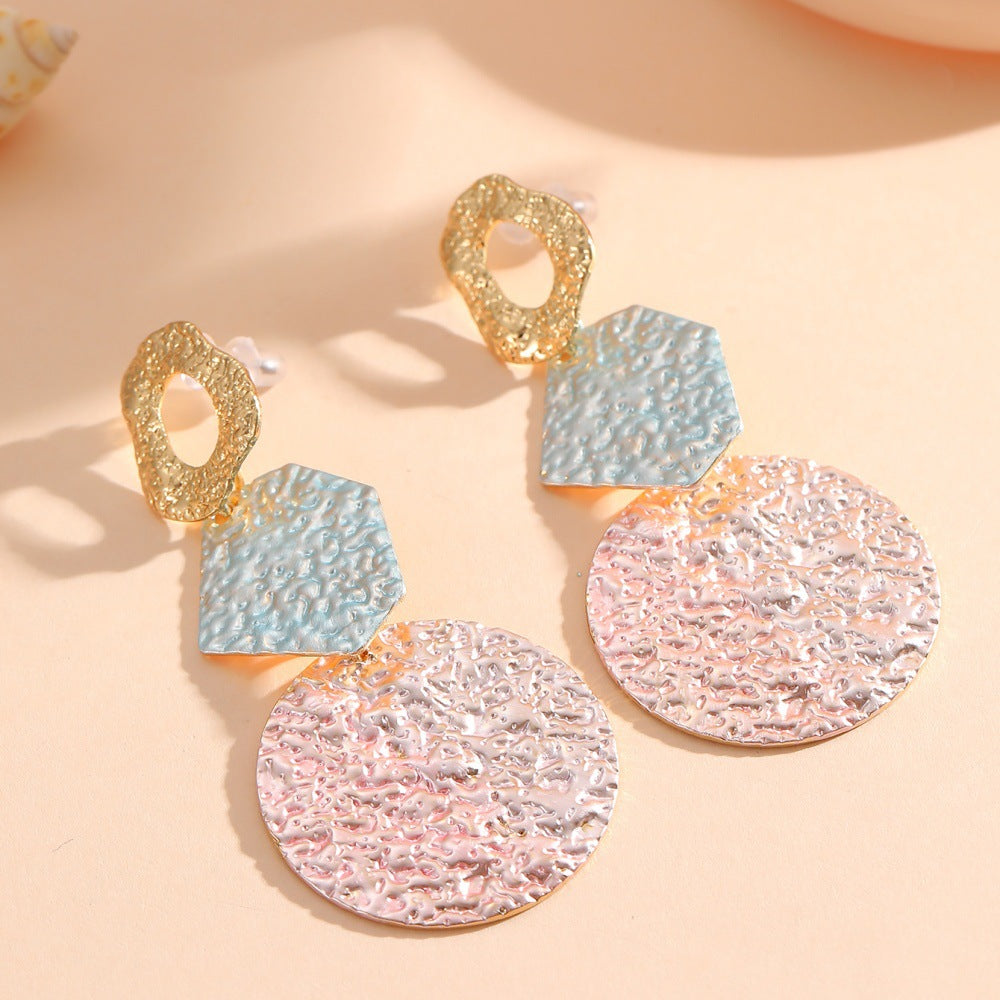 Women's Hanging Earrings with Modern Geometric Design Hapa Style