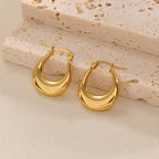 Women's Hanging Earrings with Integrated, Textured Design Hapa Style